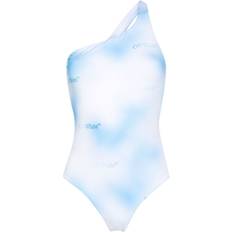 Off-White Swimsuits Off-White Logo Print Ombré Swimsuit - Blue