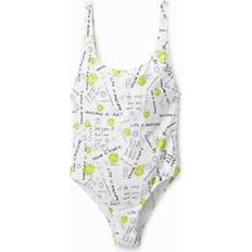 Desigual Baddräkter Desigual Smiley Swimsuit - White
