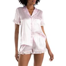 In Bloom by Jonquil Alice Satin Shortie Pajama Set - Pink