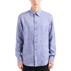 Emporio Armani Shirts Emporio Armani Linen Shirt Classic Style - Blue