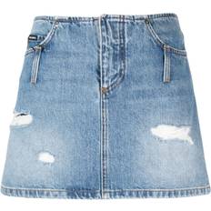 Dolce & Gabbana Denim Skirts Dolce & Gabbana Distressed Effect Denim Miniskirt Blue