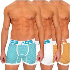 Aqs Print Boxer Briefs - Orange/White Stripe/Lightblue