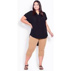 Avenue Clothing Avenue Plus Size Button Pleat Top - Black