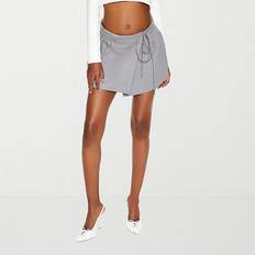 Rayon - Short Skirts Forever 21 Wrap Front Mini Pleated Skirt - Gray