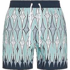 Amiri Swimwear Amiri Aqua Argyle Printed Swim Trunks - Blue