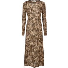 Logan Maxi Dress LS - Leopard Print