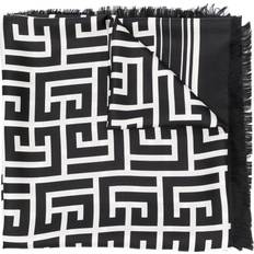 Balmain Women Accessories Balmain All-Over Logo Print Scarf - Black