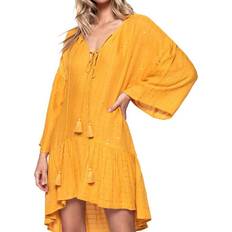 Pq Swim Angelica Sequined Tunic Dress - Yellow