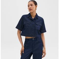 Theory Jackets Theory Boxy Short-Sleeve Jacket - Denim