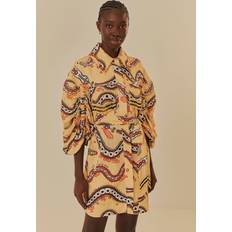 Farm Rio Snake Mini Dress - Sand Time Snake