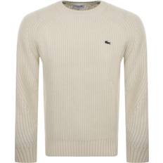 Lacoste Beige Jumpers Lacoste Crew Neck Knit Jumper - Cream