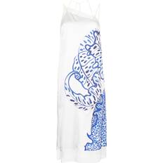 Ferragamo Midi Dresses Ferragamo Floral-Print Silk Mididress - White