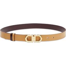 Ferragamo Brown Clothing Ferragamo Double Gancini Reversible Leather Belt - Tan/Brown