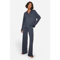 Modal Sleepwear boohoo Tall Long Sleeve Pyjama Set - Navy