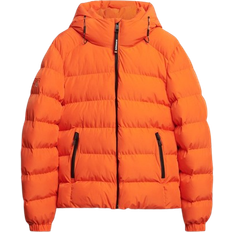 Superdry Men's Hooded Sports Puffer Jacket - Flame Orange