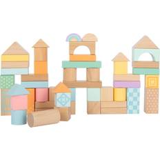 Houten Blokken Small Foot Houten bakstenen pastel Kleurrijk