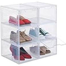 Relaxdays Set of 6 Storage Boxes with Door Shoe Rack