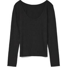 Vero Moda Women Blouses Vero Moda 2-way Ribbed Jersey Top - Black