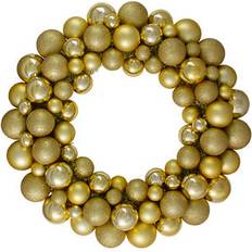 Hanging Decorations Northlight Vegas Shatterproof Ball Christmas Wreath Gold Decoration 24"