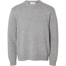 Selected Relaxed Fit Knit Sweater - Light Grey Melange