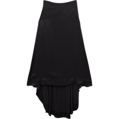 Long Skirts Karen Millen Satin Pleated Woven Midaxi Skirt - Black