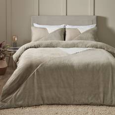 Textiles Catherine Lansfield Cosy Larsson Geo Fleece Duvet Cover Beige (231.1x221cm)