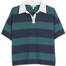 Stripes - Women Polo Shirts River Island Stripe Polo T-shirt - Green