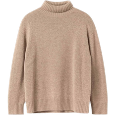 Singular Society Heavy Knit Cashmere Roller Neck Jumper - Oat Melange