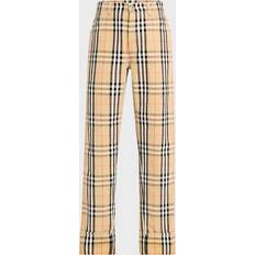 Burberry Bukser & Shorts Burberry Check Cotton Trousers - Beige
