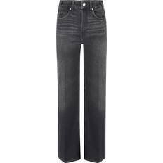 Paige Sasha Wide Leg Jeans - Viper Black Distressed