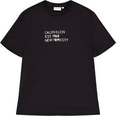 Calvin Klein Mies Paidat Calvin Klein Mixed Print Stencil Logo T-shi Beh - Musta