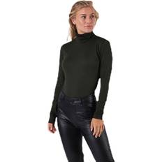 Slim - Woman Shirts Only Lela Life L/S Rollneck Top - Black