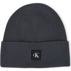 Calvin Klein Hombre Sombreros Calvin Klein Monologo Rubber Patch Beanie - Grau