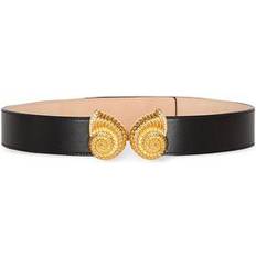 Balmain Women Accessories Balmain Women's Leather Snail Buckle Belt - Noir