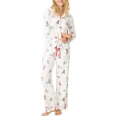 Beige - Women Pajamas PJ Salvage Candy Cane Lane Pajama Set - Ivory/Cream