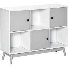 Furniture Homcom 6 Storage Cubes Grey Book Shelf 75cm