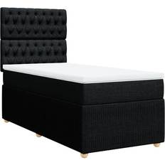 Betten & Matratzen vidaXL Boxspring Met Matras Stof Zwart 90 x 200 cm Boxspringbett