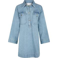 Neo Noir Paras Denim Dress - Smoke Blue