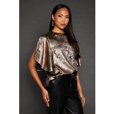 Bronze Blouses Principles Sleeve Detail Metallic Top - Bronze