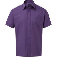 Purple Shirts Premier Short Sleeve Poplin Shirt - Purple