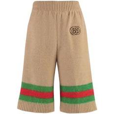 Gucci Women Shorts Gucci Knit Shorts with Green-Red-Green Detail - Green/Red