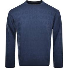 Armani Tröjor Armani Logo Wool Jumper - Blue
