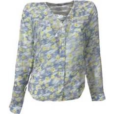 HUGO BOSS Women Blouses HUGO BOSS Floral Blouse V-Neck Long Sleeve - Grey/Yellow