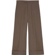 Gucci Pants & Shorts Gucci Wool Wide Leg Trousers - Brown