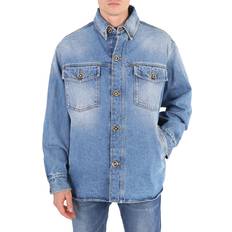 Versace Outerwear Versace Faded Light Blue Denim Button-Up Shirt - Two Tone