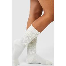 Boohoo Women Socks boohoo Womens Single Knitted Slouchy Socks - Cream