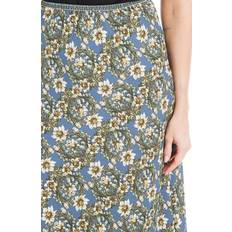 Max Studio Bias Satin Skirt - Dusk Blue/White Floral