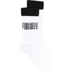 Gucci Underwear Gucci Slogan Intarsia Cotton Socks - White