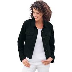 Woman Within Outerwear Woman Within Plus Size Stretch Denim Jacket - Black