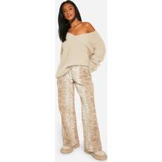 Multicoloured Jeans boohoo Washed Snake Straight Leg Jean - Multi